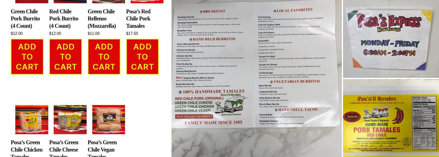 Posa's Express Menu