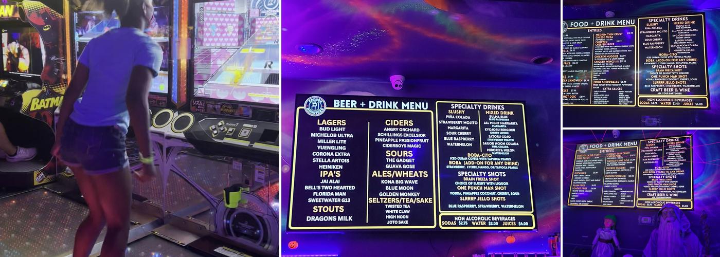 Arcade Monsters Melbourne Menu