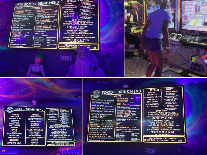 Arcade Monsters Melbourne Menu