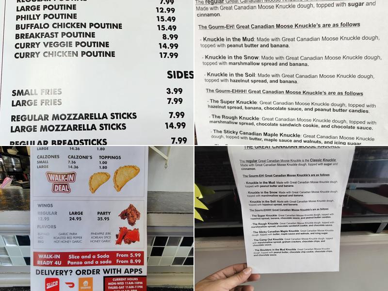 Nellies pizza & Poutine Menu