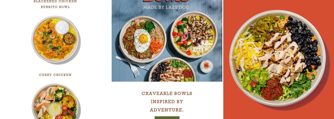 Roadtrip Bowls Made by Lazy Dog Menu