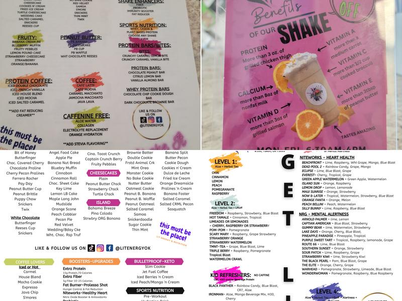 Lit Energy & Nutrition Menu