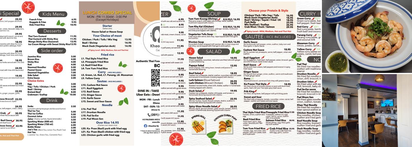 Khao Thai Cuisine Menu