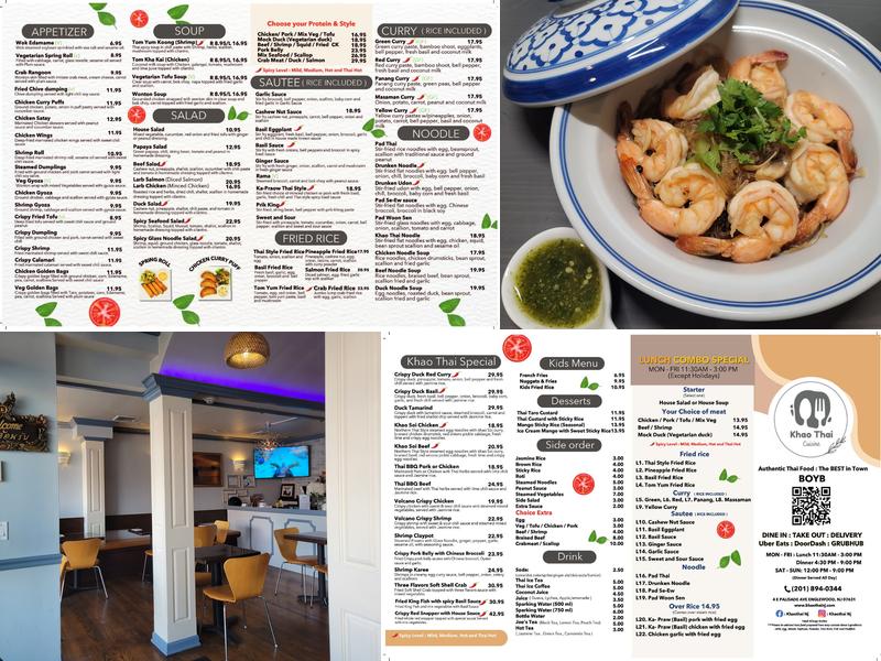 Khao Thai Cuisine Menu