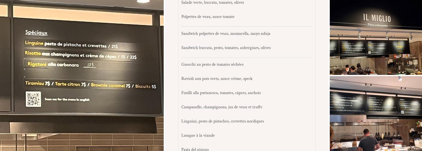 Il Miglio Menu