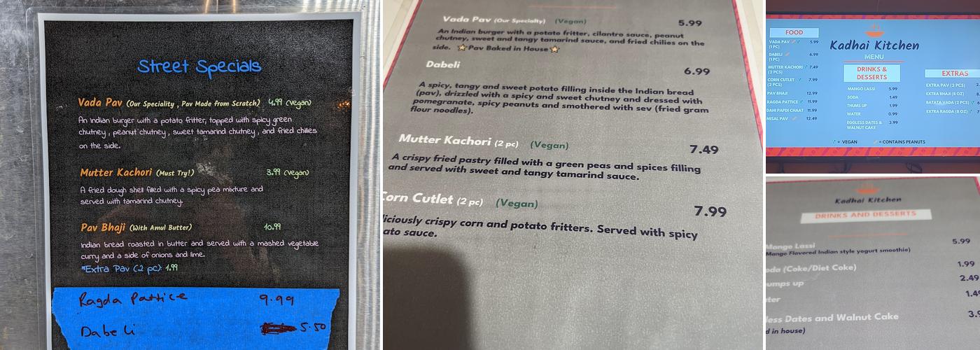Kadhai Kitchen Menu