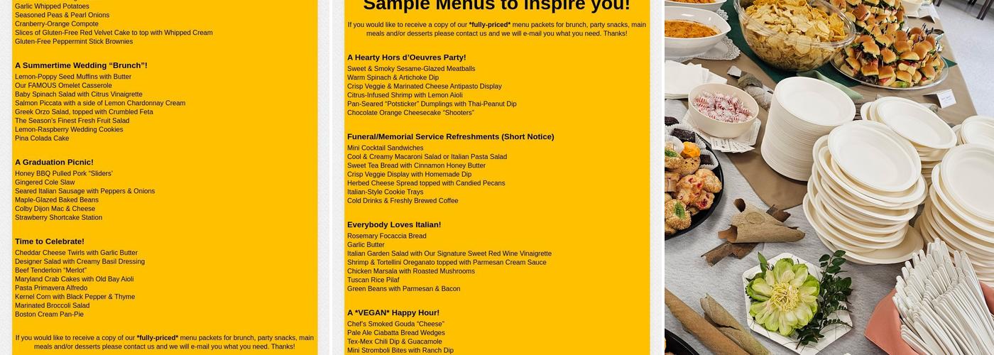 Stone Soup Catering Inc Menu