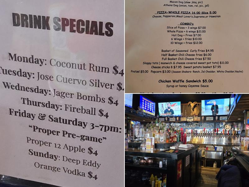 The Goat Island Menu