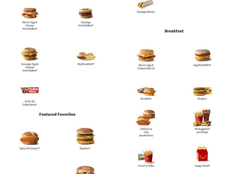 McDonald's Menu