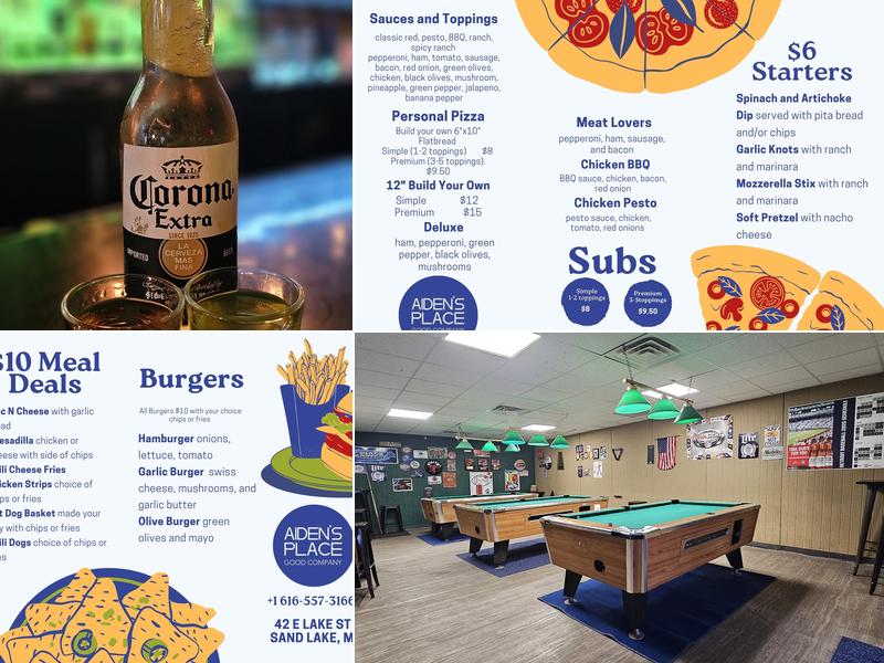 Aiden's Place Menu