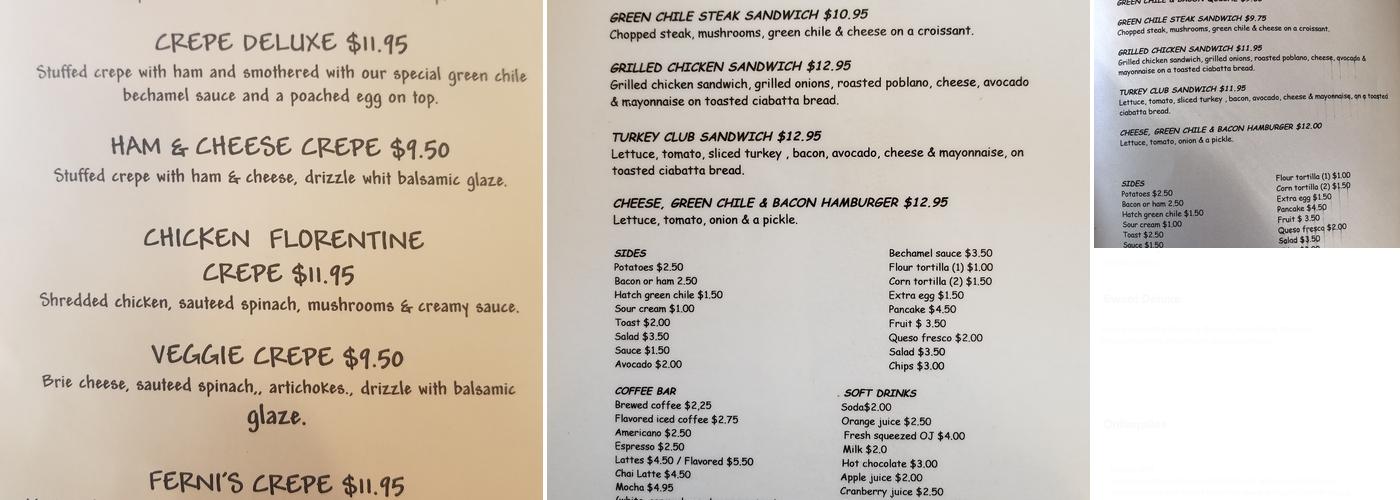 Crepas-oh! Menu