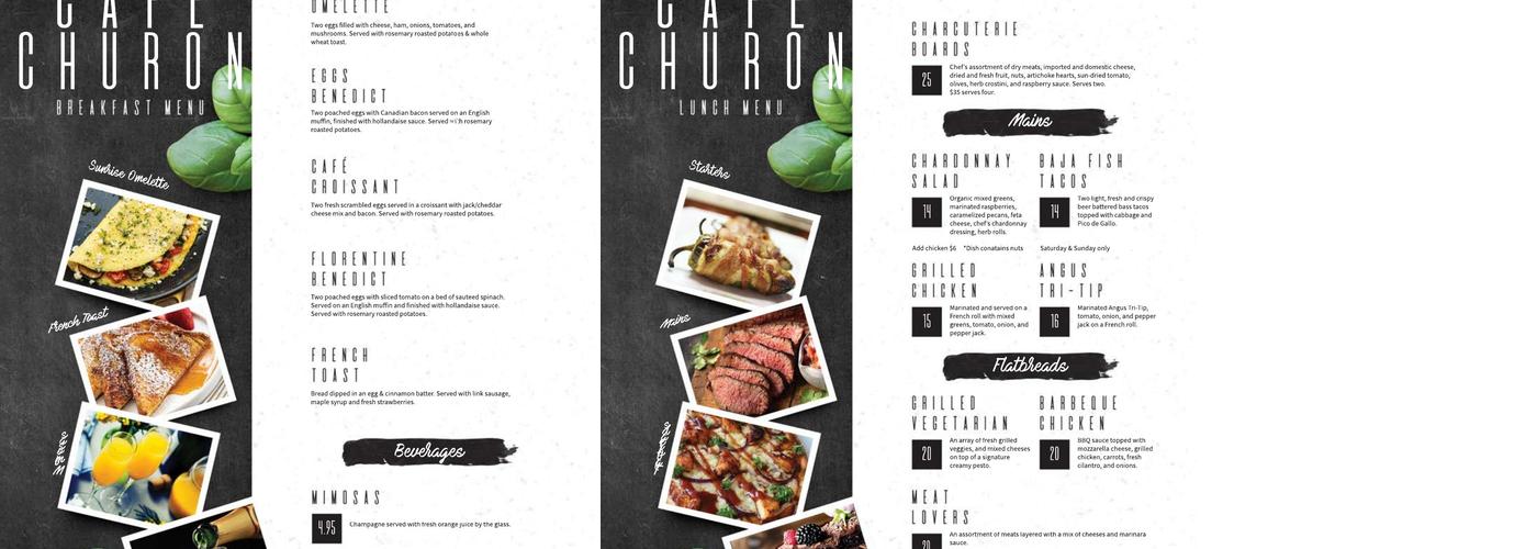 Churon Winery Menu