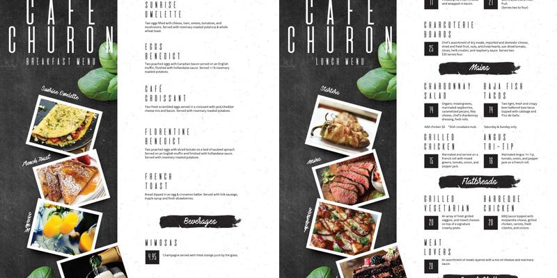 Churon Winery Menu