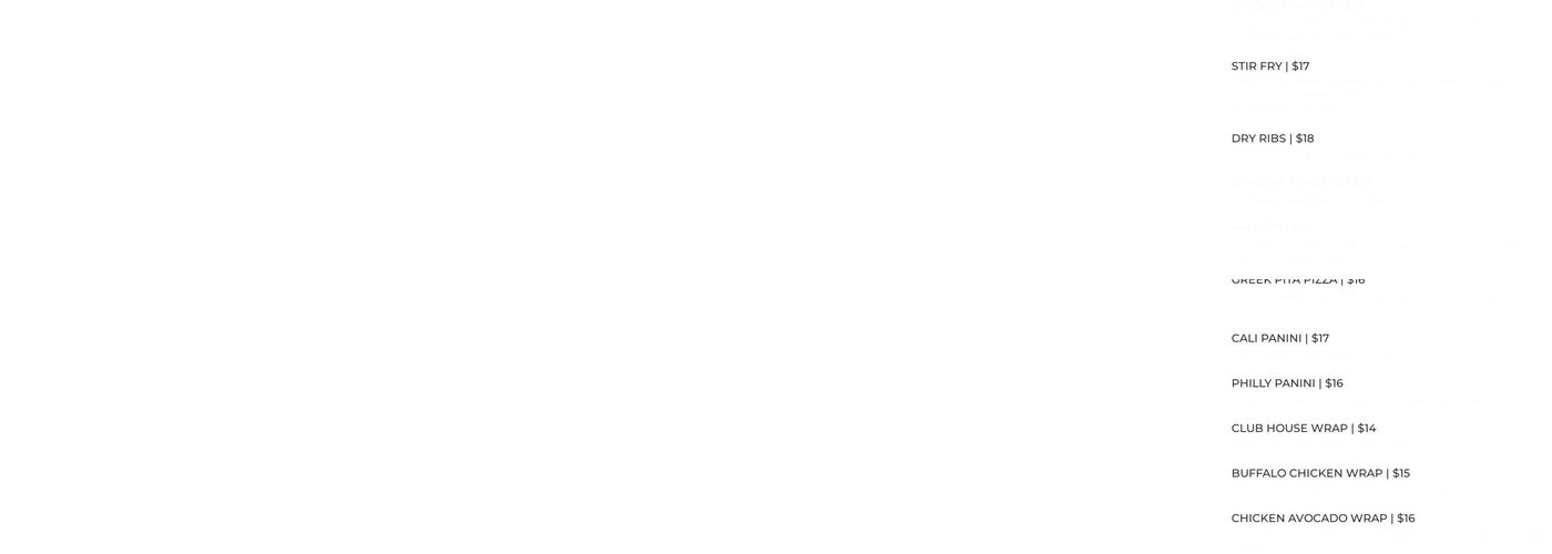 The Black Grasshopper Pub & Eatery Menu