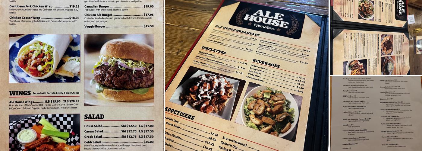 Ale House Menu