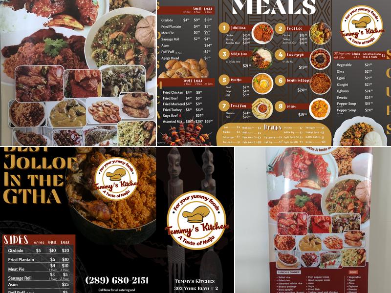 Temmy's Kitchen Menu