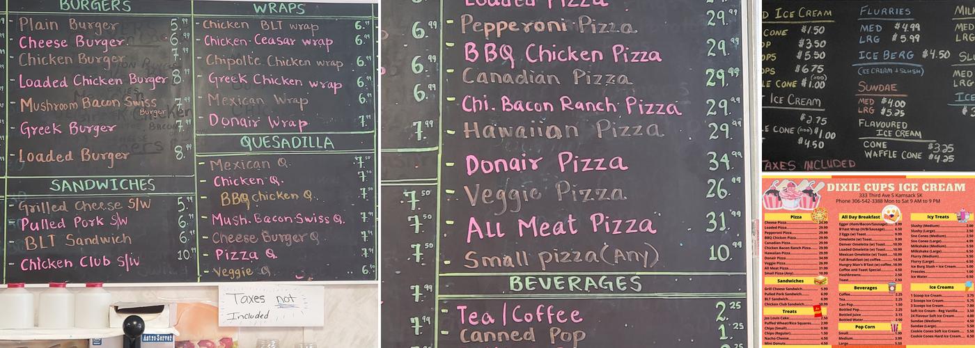 Dixie Cups Ice Cream Menu