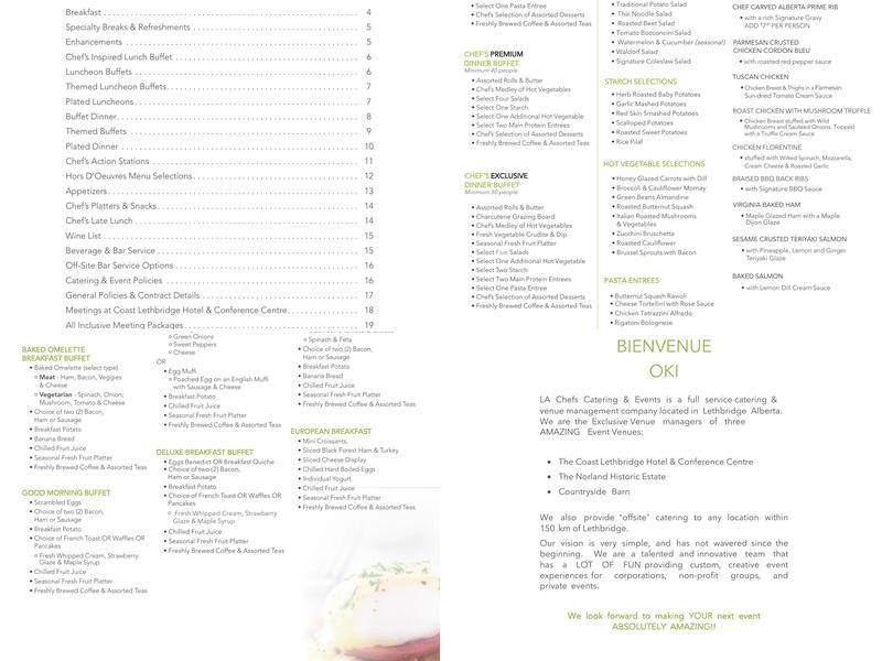 L.A. Chefs Catering & Events Menu