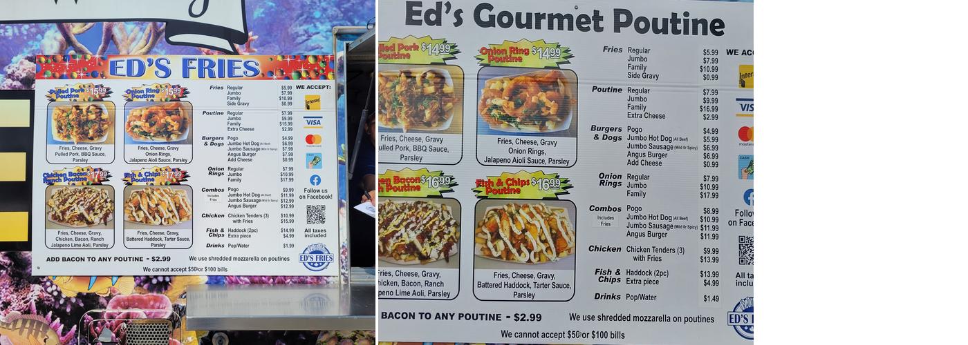 Ed's Poutine Menu