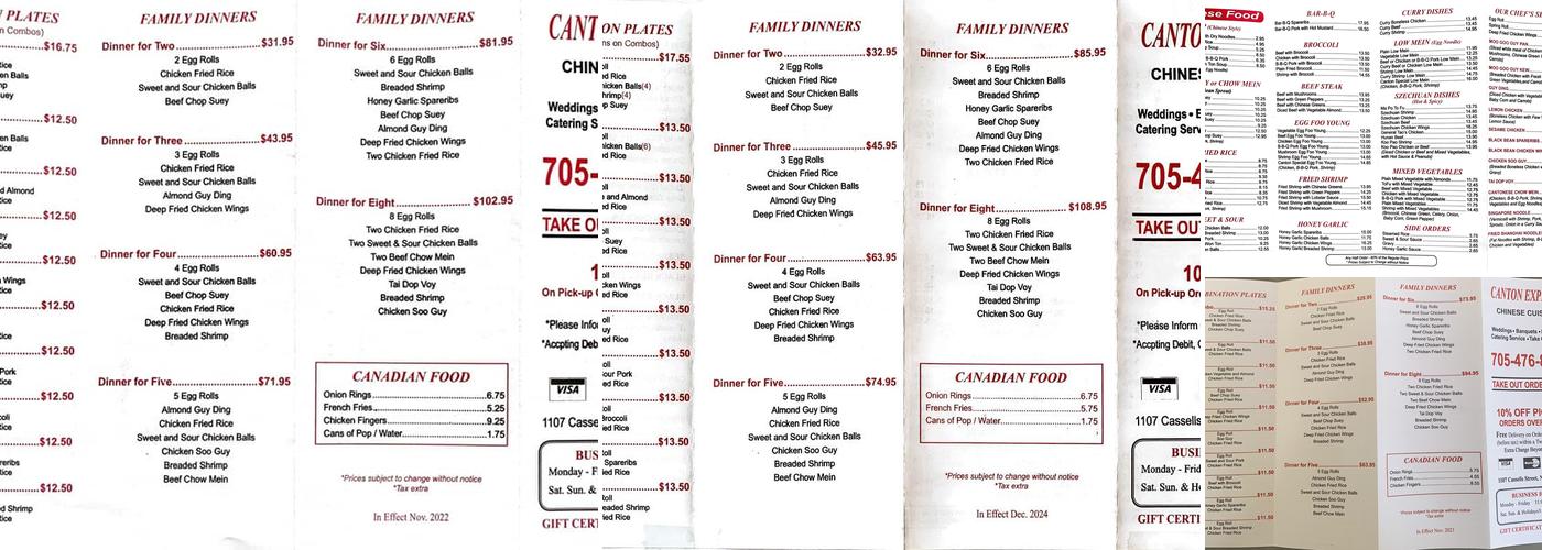 Canton Express Menu