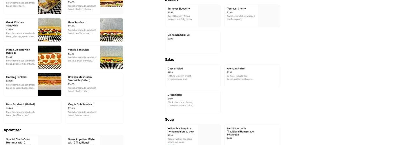 Chefs Oven BC Bakery Ltd. Menu