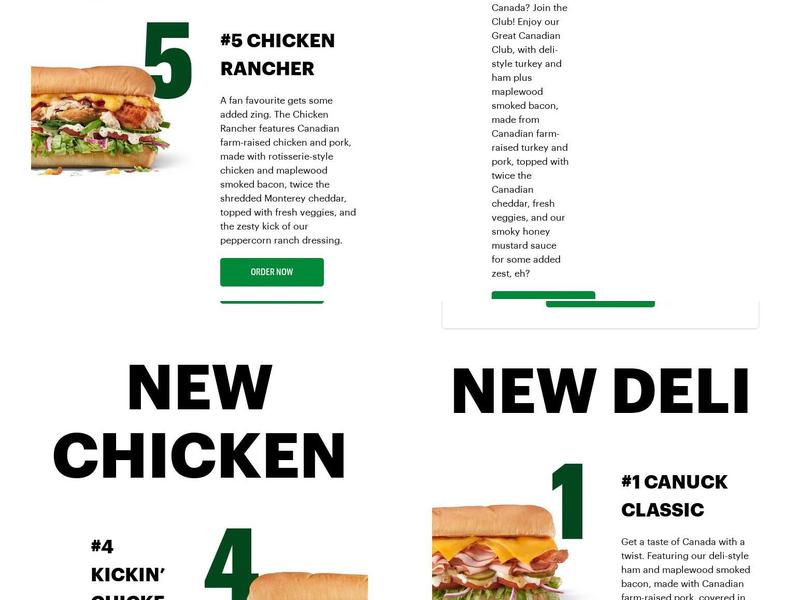 Subway Menu