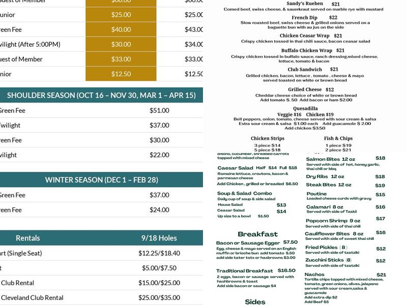 Orca Bistro Menu