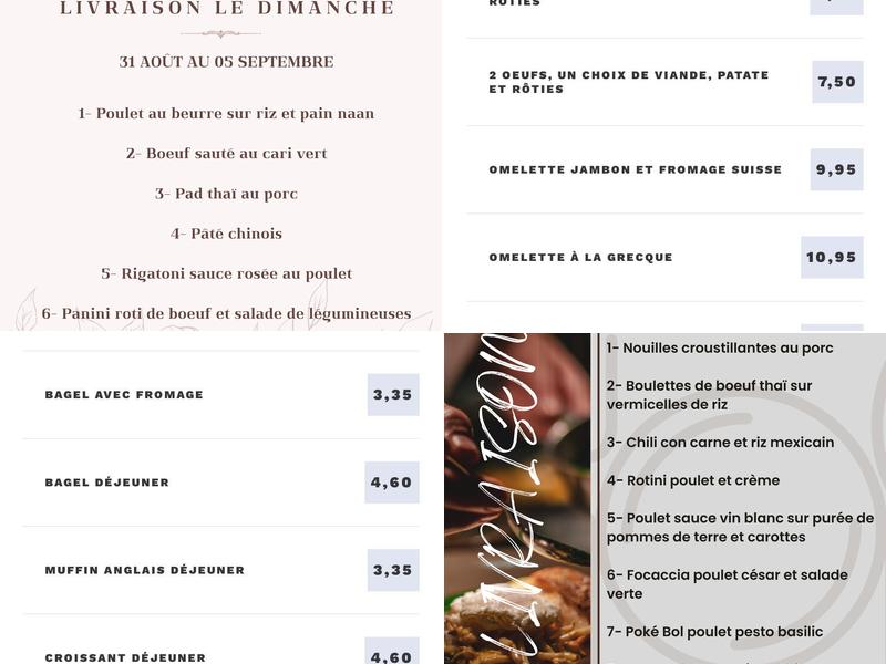 Fusion Traiteur Menu