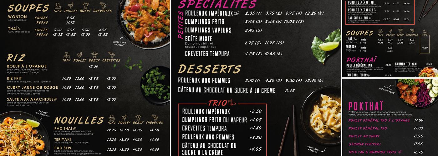 Thaïzone Menu
