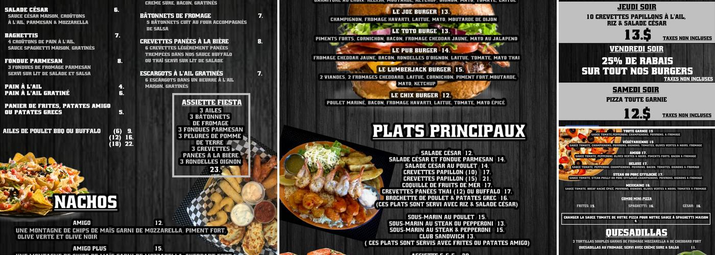 Pub Amigo Menu
