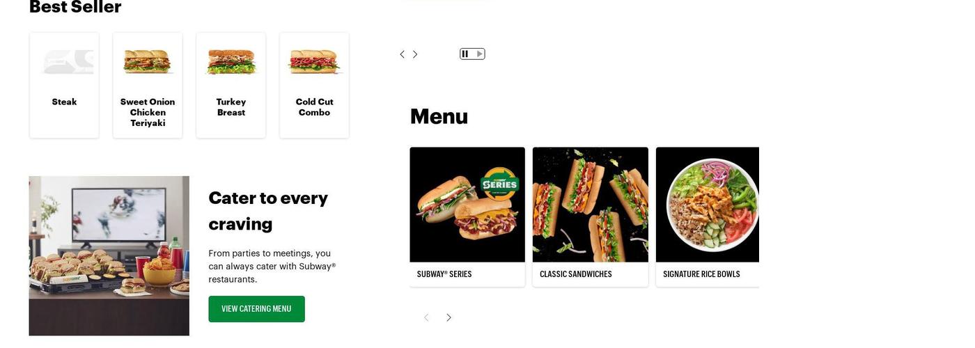 Subway Menu