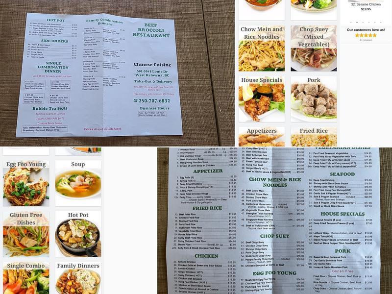 Beef Broccoli Menu