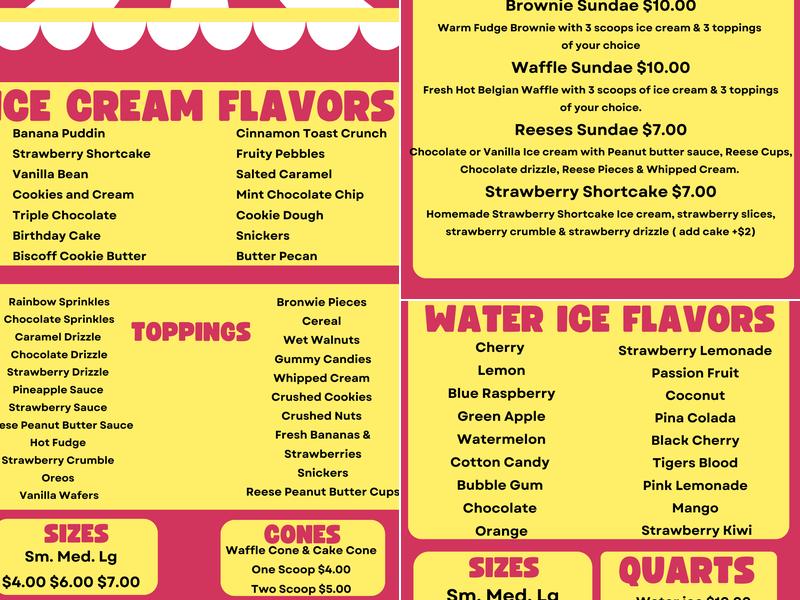 Yummies Palace Menu