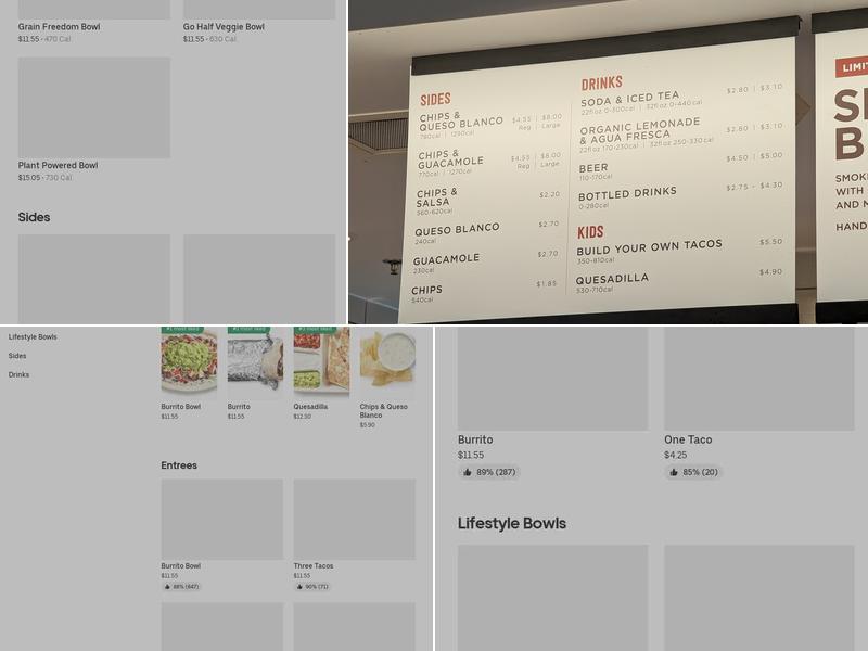 Chipotle Mexican Grill Menu