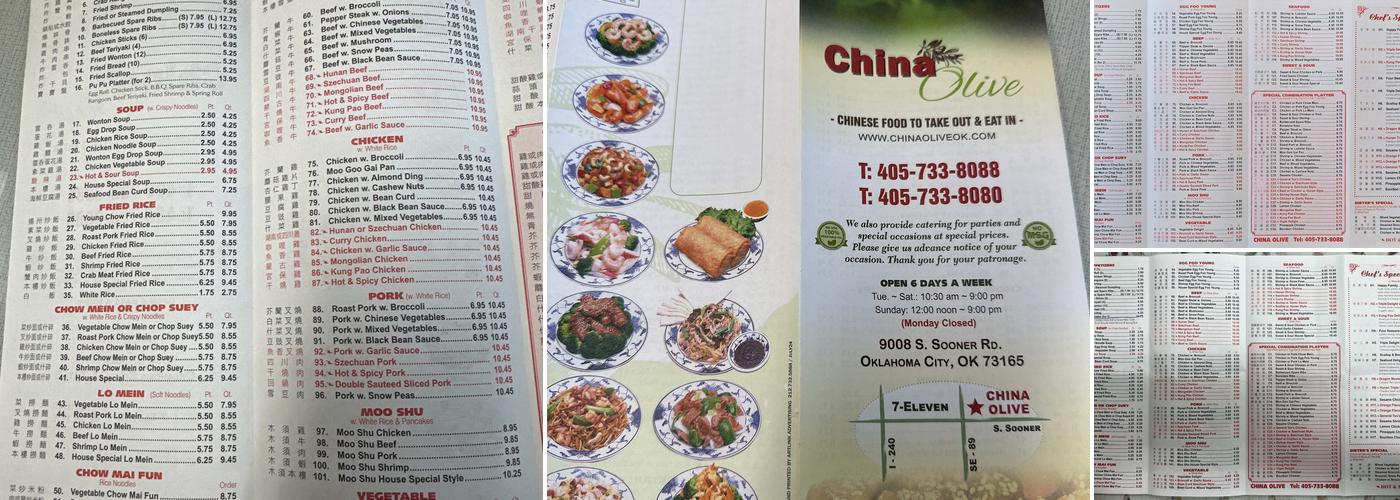 China Olive Menu