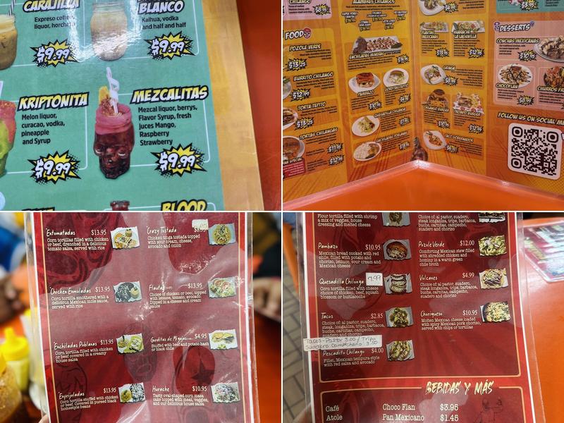 El Chilango. Menu