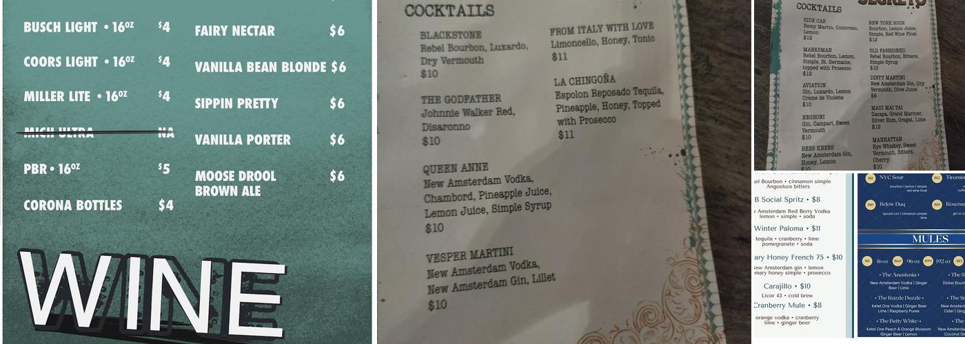 Blackstone Social Menu