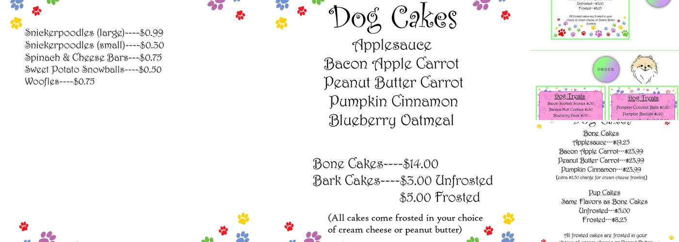 Roxy & Mya's Dog Bakery Menu
