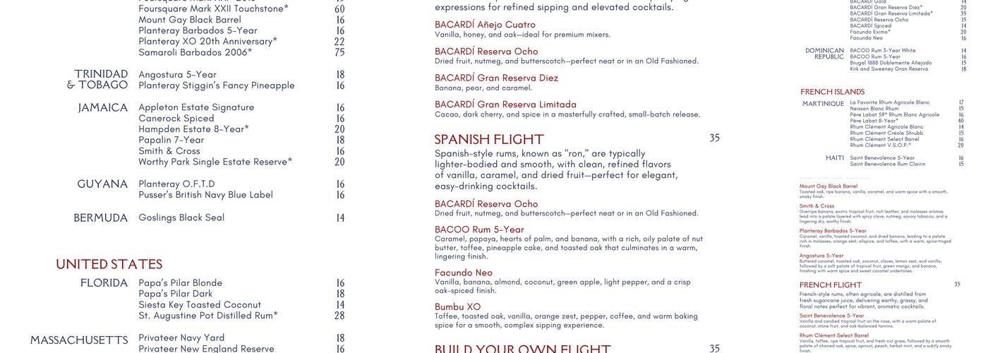 Calypso’s Pool Bar & Grille Menu