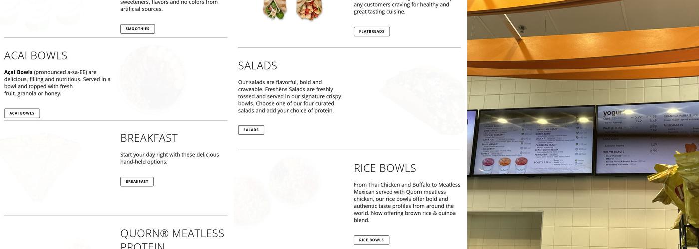 Freshëns Menu