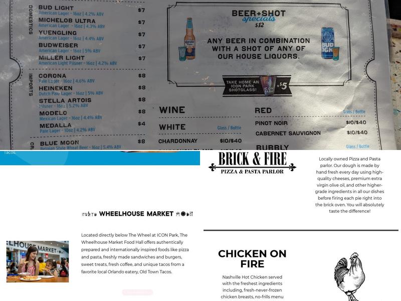 The Wheelhouse Market Menu