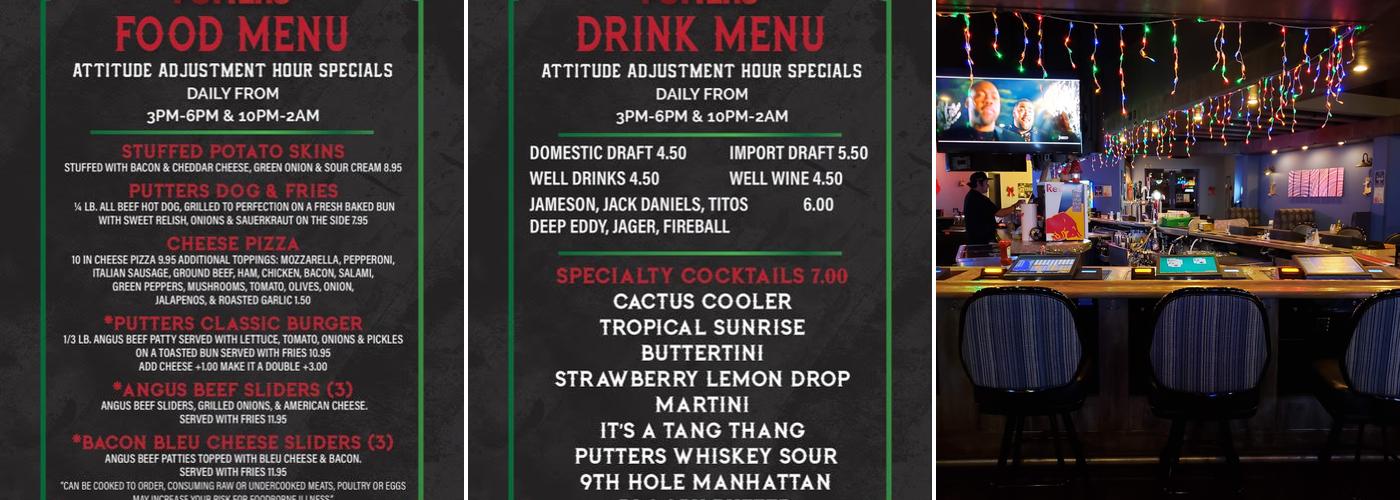 Putter's Bar and Grill - Pecos Menu