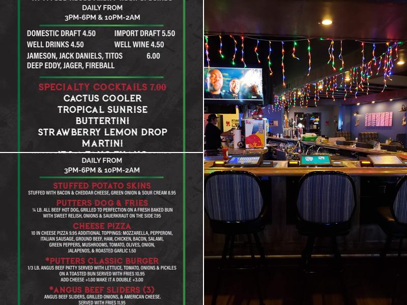 Putter's Bar and Grill - Pecos Menu