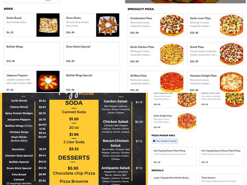 Pizza House Menu