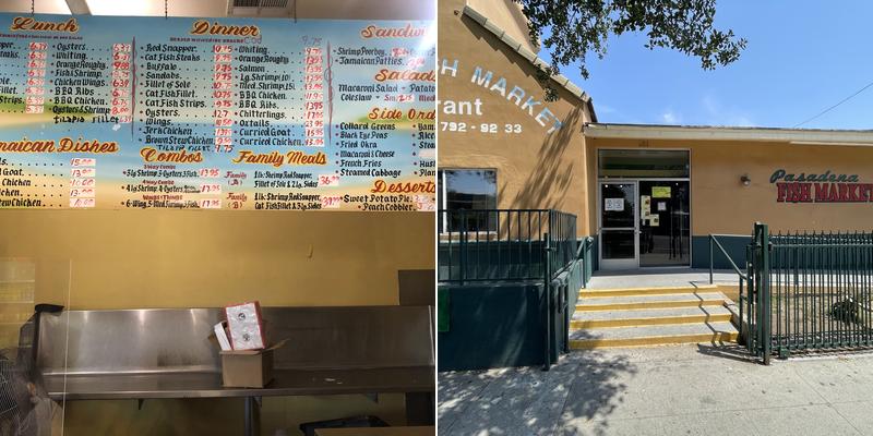 Pasadena Fish Market Menu