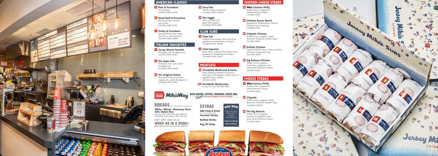 Jersey Mike's Subs Menu