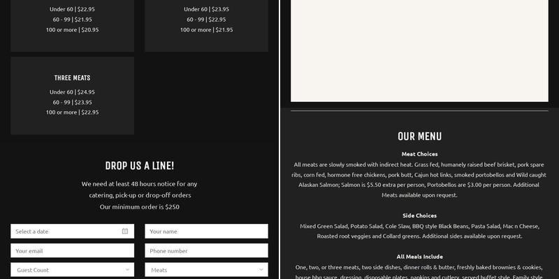 Black Bean BBQ Catering Menu