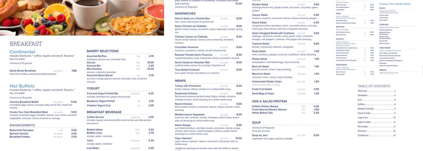 Tully's Menu