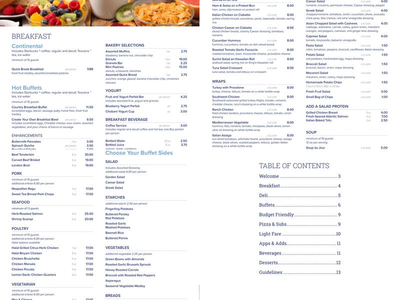 Tully's Menu