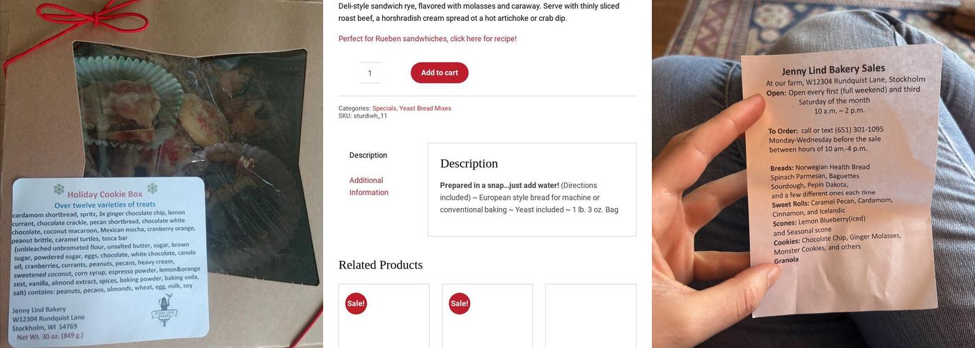 Jenny Lind Bakery Menu